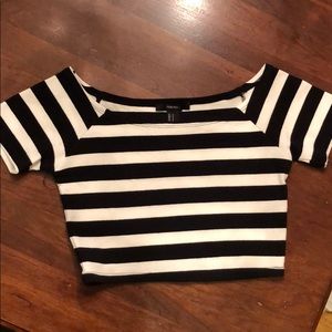 Forever 21 Striped Crop Top